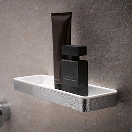 Keuco Plan Shower Basket - Chrome/White Large Image