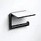 Keuco Plan Toilet Roll Holder with Shelf - Black Profile Large Image