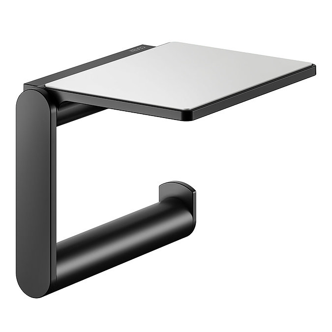 Keuco Plan Toilet Roll Holder with Shelf - Black additional Large Image