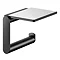 Keuco Plan Toilet Roll Holder with Shelf - Black  additional Large Image