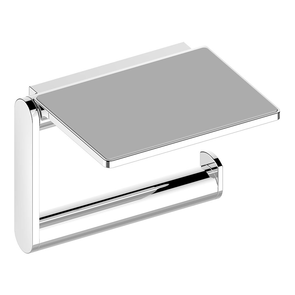 Keuco Plan Toilet Roll Holder with Shelf Chrome