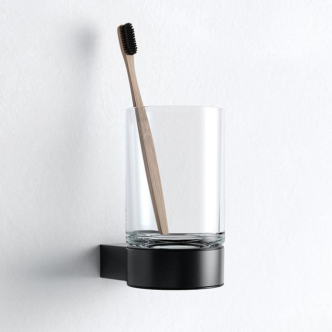 Keuco Plan Tumbler & Holder - Black Large Image