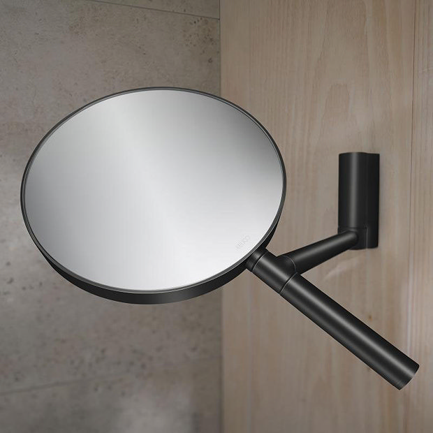 Keuco Plan Wall Mounted Cosmetic Mirror - Black  Profile Large Image
