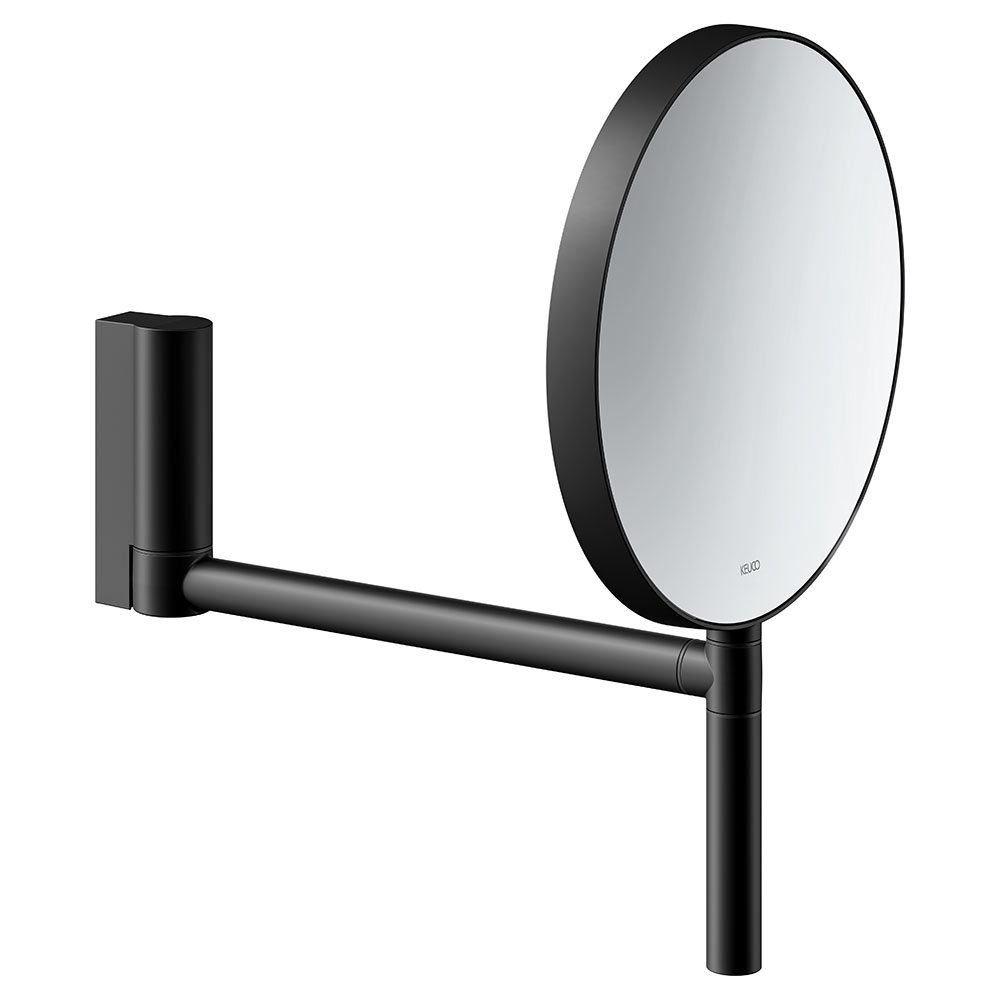 black shaving mirror wall mounted