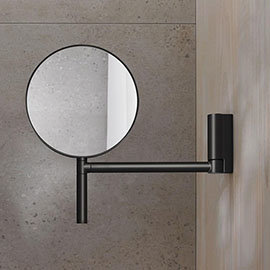 Keuco Plan Wall Mounted Cosmetic Mirror - Black Medium Image