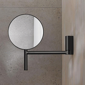 Keuco Plan Wall Mounted Cosmetic Mirror - Black Large Image