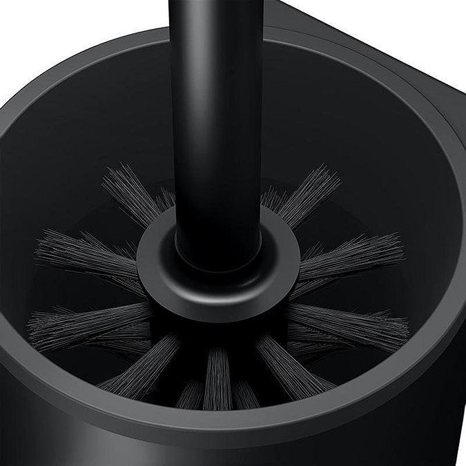 Keuco Plan Wall Mounted Toilet Brush & Holder - Black In Bathroom Large Image