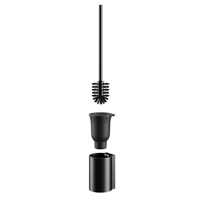 Keuco Plan Wall Mounted Toilet Brush & Holder - Black additional Large Image