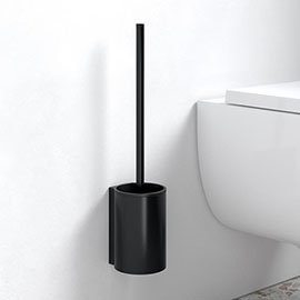 Keuco Plan Wall Mounted Toilet Brush & Holder - Black Medium Image