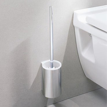 Keuco Plan Wall Mounted Toilet Brush & Holder - Chrome/White  Profile Large Image
