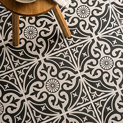 Kingsbridge Black Patterned Wall and Floor Tiles - 330 x 330mm