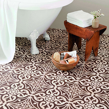 Kingsbridge Brown Patterned Floor Tiles - 331 x 331mm  Profile Large Image