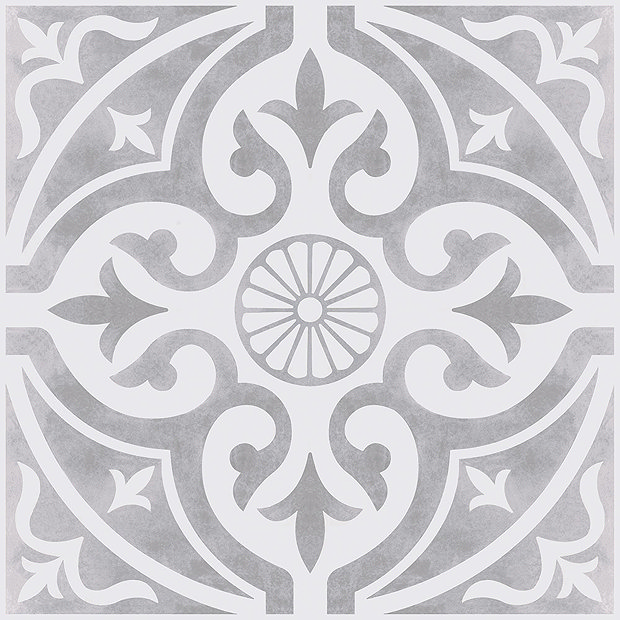 Kingsbridge Silver Patterned Wall and Floor Tiles - 330 x 330mm  Profile Large Image