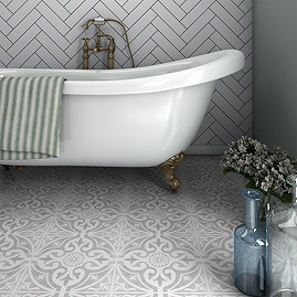 Kingsbridge Silver Patterned Wall and Floor Tiles - 330 x 330mm