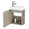 Milan W400 x D222mm Driftwood Effect Compact Wall Hung Basin Unit Standard Large Image