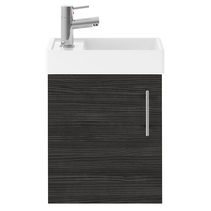 Milan W400 x D222mm Hacienda Black Compact Wall Hung Basin Unit Feature Large Image