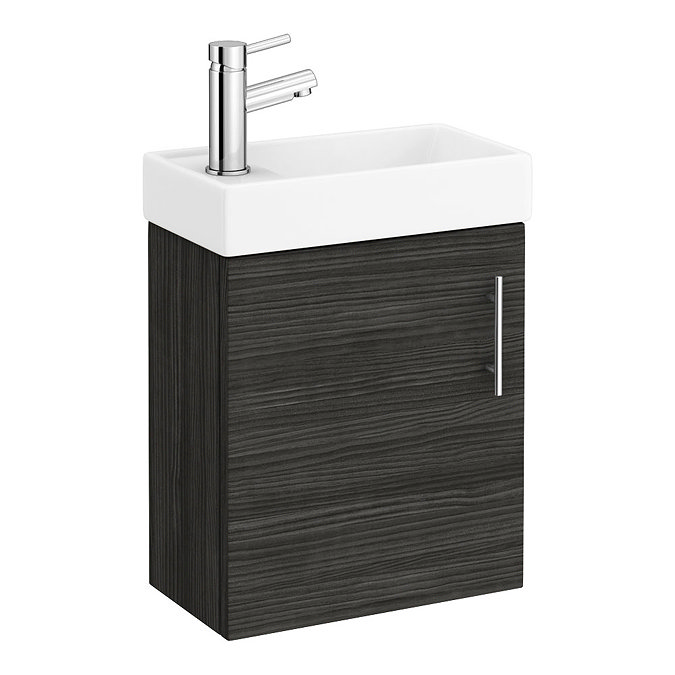 Milan W400 x D222mm Hacienda Black Compact Wall Hung Basin Unit Large Image