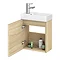 Milan W400 x D222mm Natural Oak Effect Compact Wall Hung Basin Unit Standard Large Image