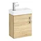 Milan W400 x D222mm Natural Oak Effect Compact Wall Hung Basin Unit Large Image