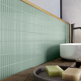 Kita Gloss Green Fluted Wall Tiles - 50 x 300mm
