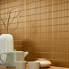 Kita Metallic Gold Fluted Wall Tiles - 50 x 300mm
