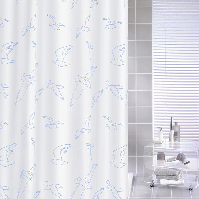 Kleine Wolke - Birdie Polyester Shower Curtain - W1800 x H2000 - White Large Image