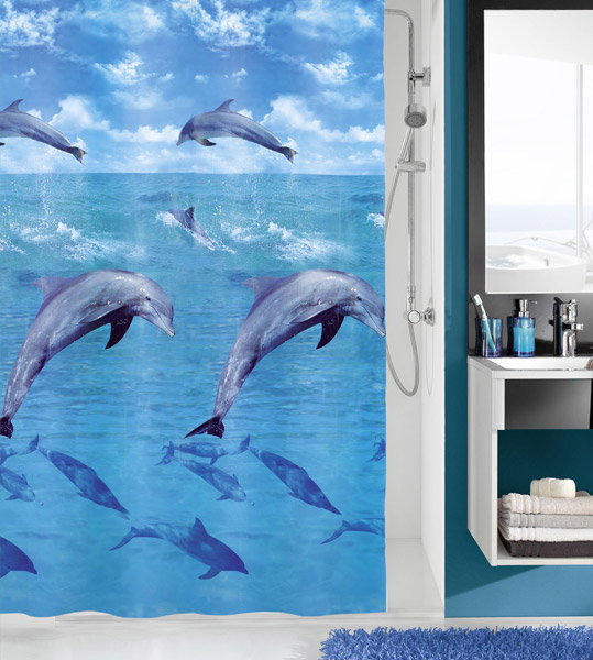 Kleine Wolke - Dolphin PEVA Shower Curtain - W1800 x H2000 - 5201-148-305 Large Image