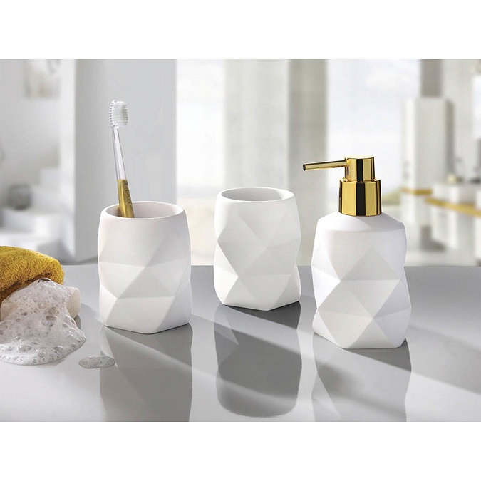 Kleine Wolke Golden Crackle Tumbler - White  Profile Large Image