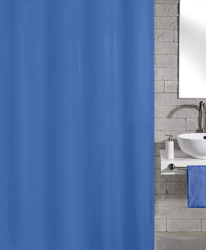 Kleine Wolke Kito Polyester Shower Curtain - W1800 x H2000 - Blue - 4937-733-305 Large Image