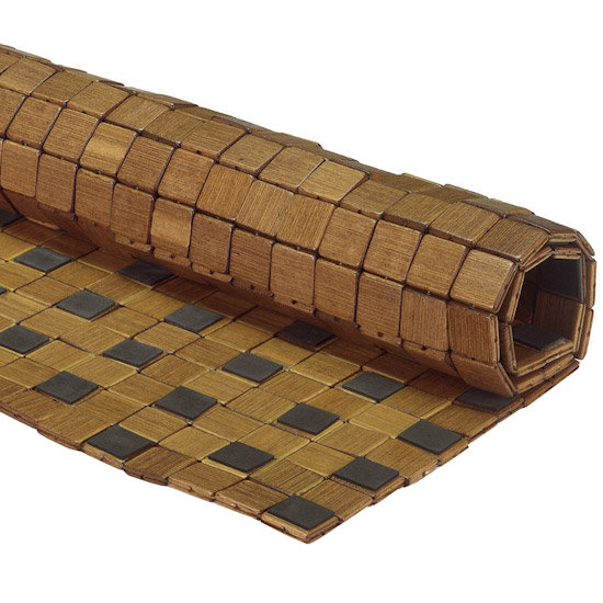 Kleine Wolke - Mosaic Wood Bath Mat - 500 x 700mm - Brown - 5051-318-442 Profile Large Image