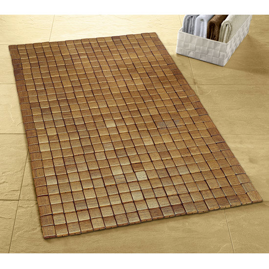 Kleine Wolke - Mosaic Wood Bath Mat - 500 x 700mm - Brown - 5051-318-442 Large Image