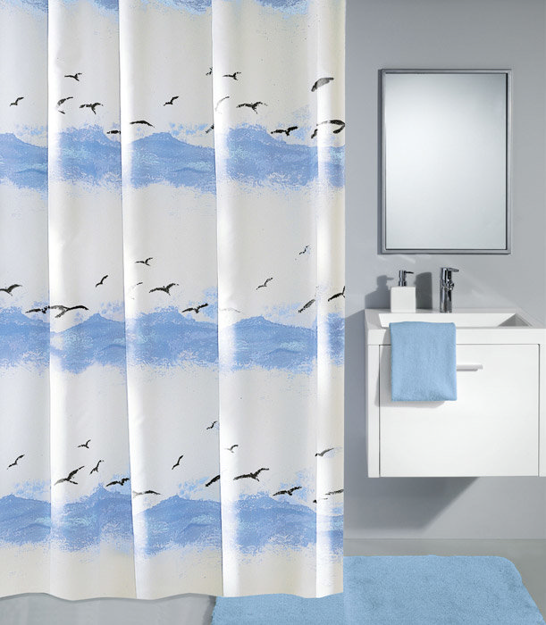 Kleine Wolke - Seaside Polyester Shower Curtain - W1200 x H2000 - Blue Large Image