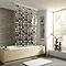 Kleine Wolke - Vinyl Grey Squares Shower Roller Blind W1340 x H2400mm (Parts A+B) Large Image