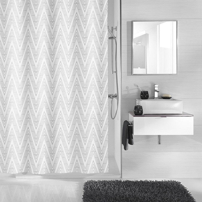 Kleine Wolke - Zig Zag Polyester Shower Curtain - W1800 x H2000 Large Image