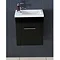 Kobe Cloakroom Wall Mounted Unit with Resin Basin W400 x D250mm - Gloss Black Profile Large Image