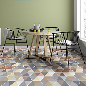 Kolmio Hexagon Multicolour Tiles - 200 x 240mm
