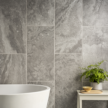 Kolyma Perla Grey Stone Effect Wall and Floor Tiles - 300 x 600mm