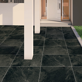 Korfu Outdoor Black Floor Tiles - 600 x 900mm
