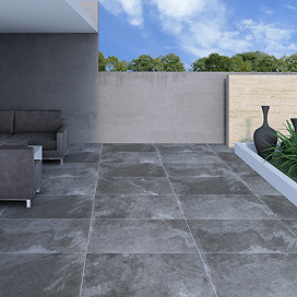 Korfu Outdoor Grey Floor Tiles - 600 x 900mm