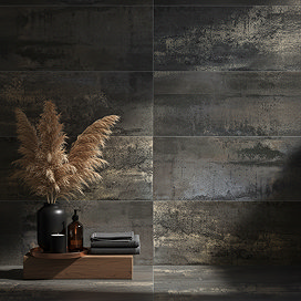 Korten Graphite Oxide Metal Effect Wall & Floor Tiles - 300 x 600mm