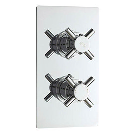 Hudson Reed Kristal Twin Concealed Thermostatic Shower Valve - Chrome - KRI3210 Large Image