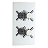 Hudson Reed Kristal Twin Concealed Thermostatic Shower Valve - Chrome - KRI3210 Large Image