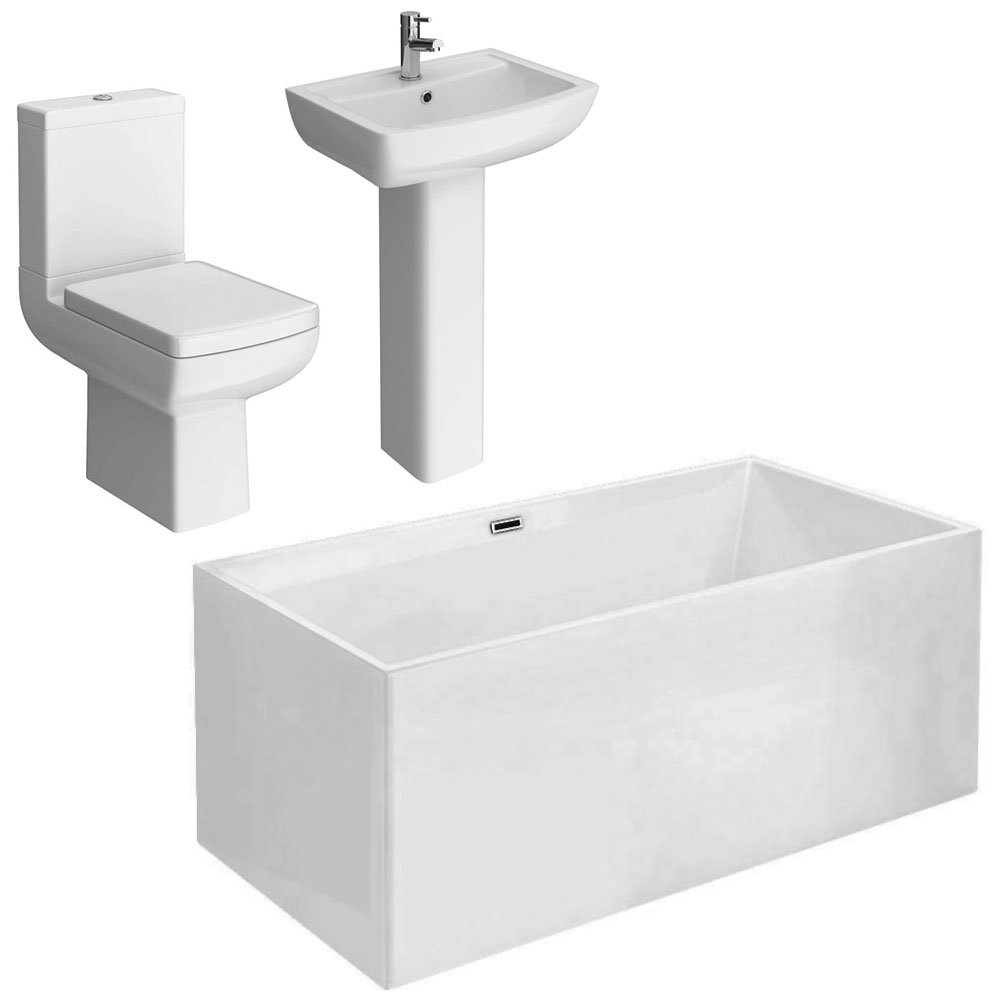 Kubic Modern Free Standing Bathroom Suite Victorian Plumbing UK