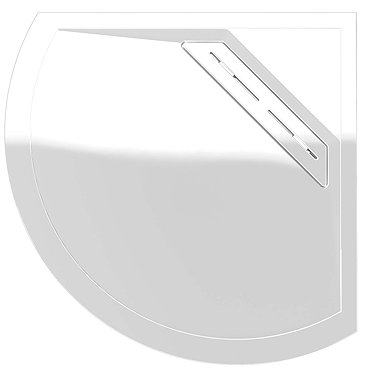 Kudos Connect2 910mm Anti-Slip Curved Shower Tray + Waste  Profile Large Image