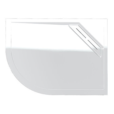 Kudos Connect2 Anti-Slip Offset Quadrant Shower Tray + Waste - Right Hand  Profile Large Image
