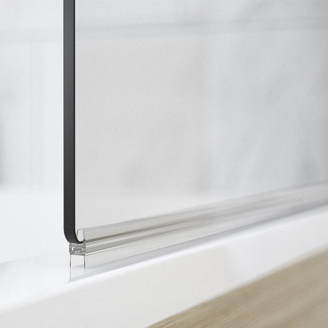 KUDOS Inspire 6mm Single Panel Bath Screen with Towel Rail  Standard Large Image