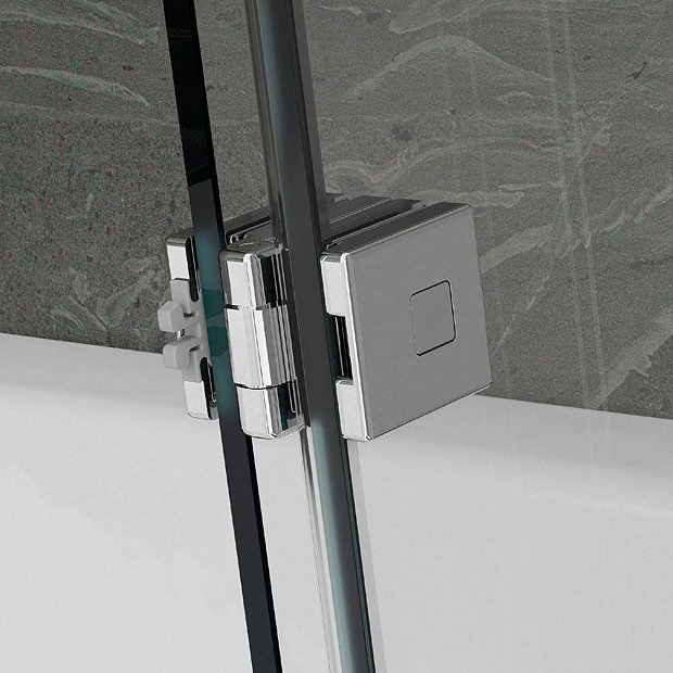 KUDOS Inspire 8mm Two Panel In-Swing Bathscreen with Towel Rail  Standard Large Image