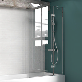 KUDOS Inspire 8mm Two Panel Out-Swing Bathscreen (Right Hand) Large Image