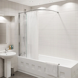 KUDOS Inspire Over Bath Shower Panel with Bow Corner Rail Medium Image