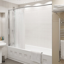 KUDOS Inspire Over Bath Shower Panel with Bow Recess Rail Medium Image